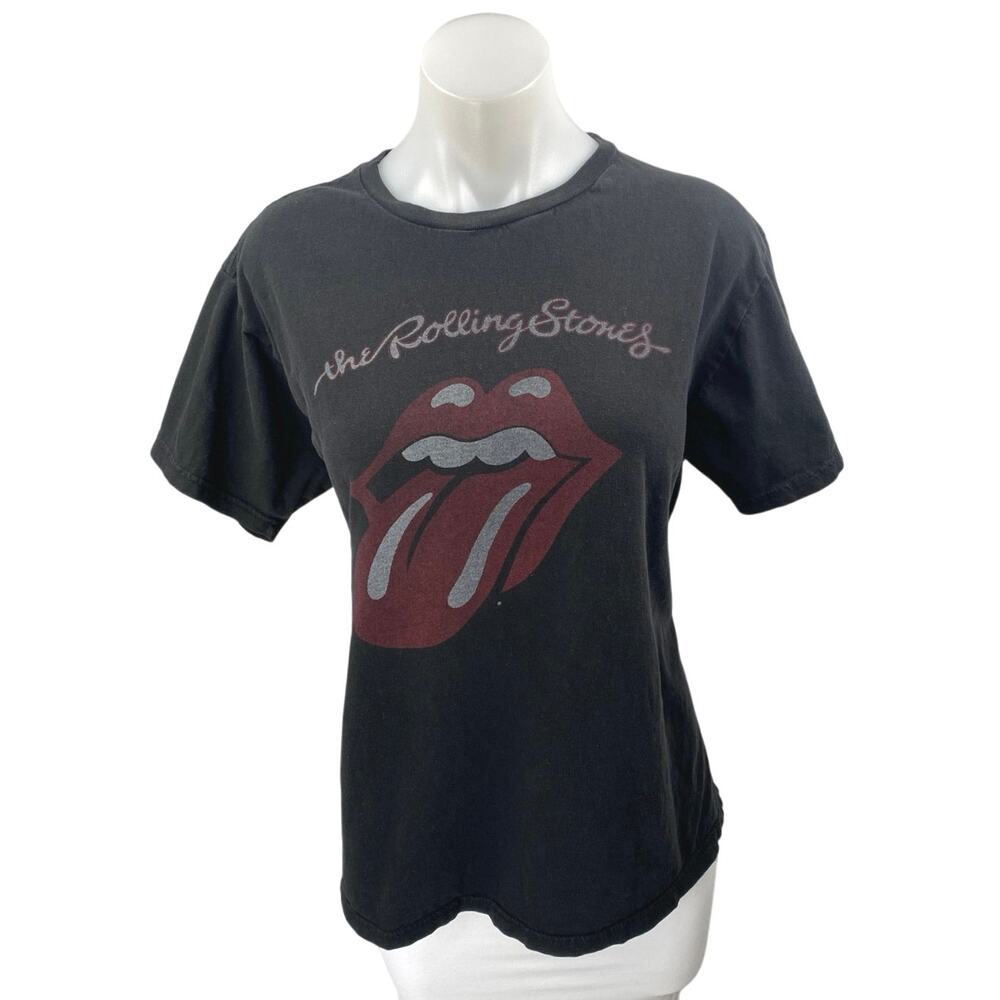 The Rolling Stones Women's Black Short Sleeve Graphic Band Tee T-Shirt Top Sz M